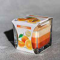 Свеча ароматическая Orange Апельсин в стекле с запахом для дома Bispol