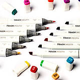 Набір скетч маркерів Touch Smooth 200 шт, двосторонні спиртові фломастери для малювання та скетчингу, фото 7