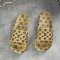 Жіночі гумові шльопанці Louis Vuitton Gold | Тапочки Луї Вітон Золото