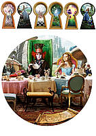 Вафельна картинка на торт "Аліса в країні чудес" №3 (на аркуші А4)-
