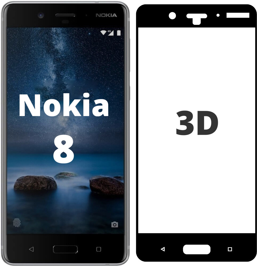 3D скло для Nokia 8 Dual Sim Black