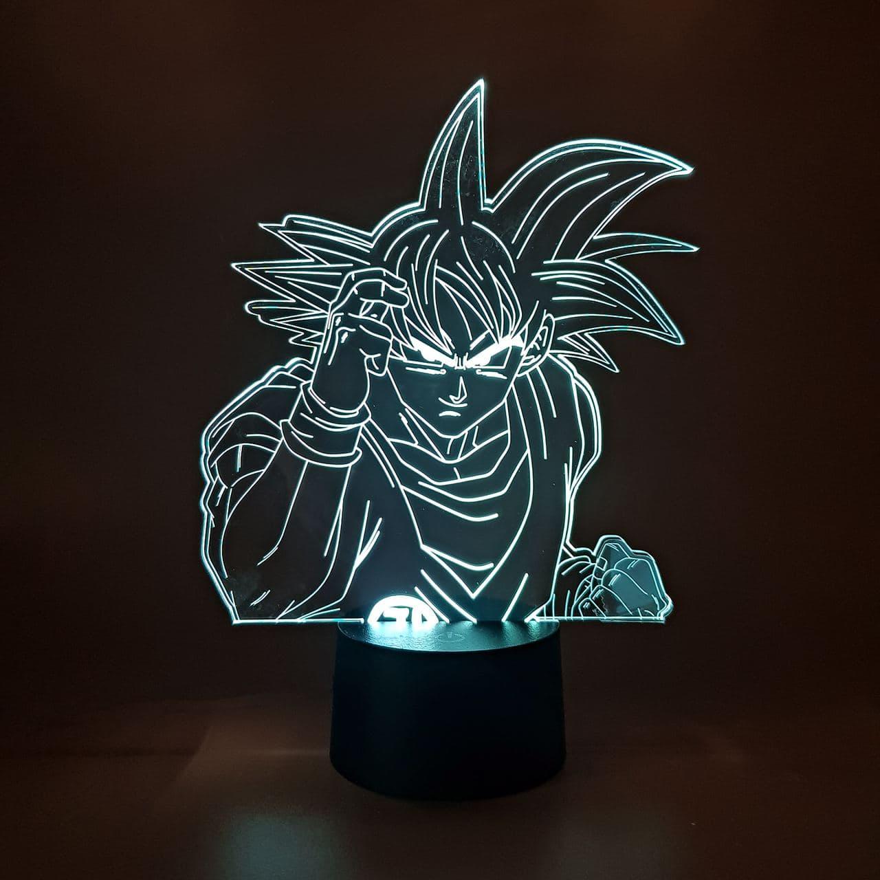 3D нічник "Гоку Вегета" (ВОЛІЧНЕ ЗОБРАЖЕННЯ)+ пульт ДК + мережевий адаптер + батарейки (3ААА)  3DTOYSLAMP, фото 1