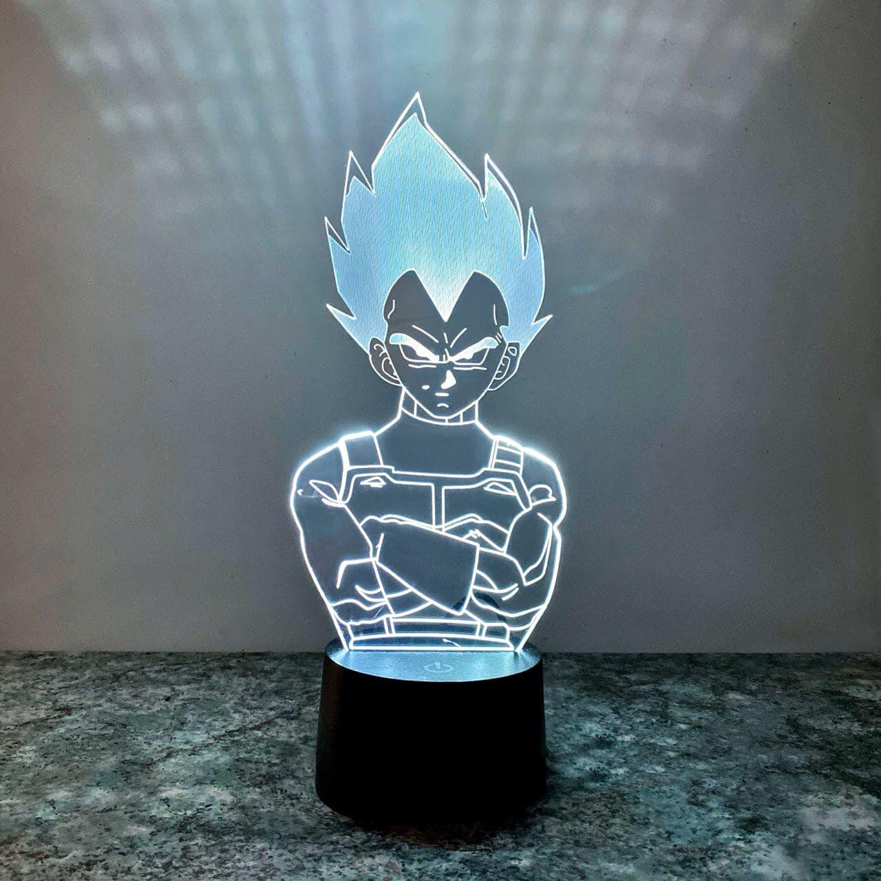 3D нічник "Вегета" (ВЧЕННЕ ЗОБРАЖЕННЯ) + пульт ДК + мережевий адаптер + батарейки (3ААА)  3DTOYSLAMP, фото 1