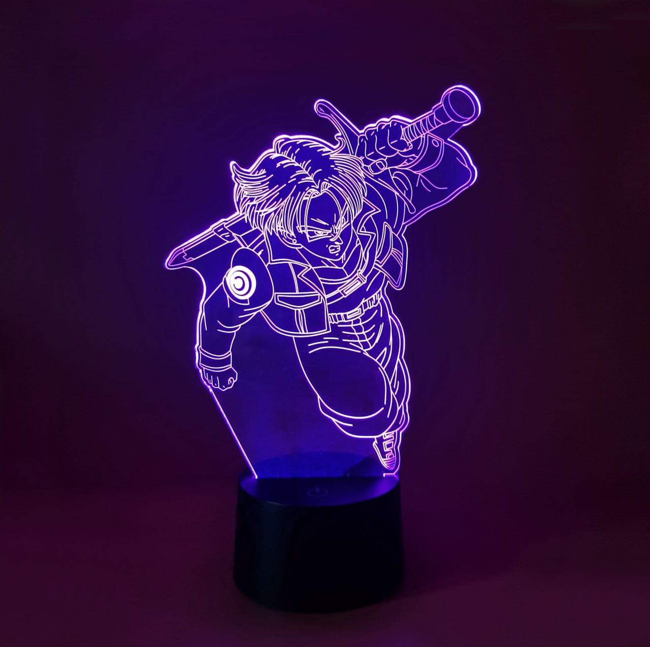 3D нічник "Транкс" (ВОЛІЧНЕ ЗОБРАЖЕННЯ)+ пульт ДК + мережевий адаптер + батарейки (3ААА)  3DTOYSLAMP, фото 1