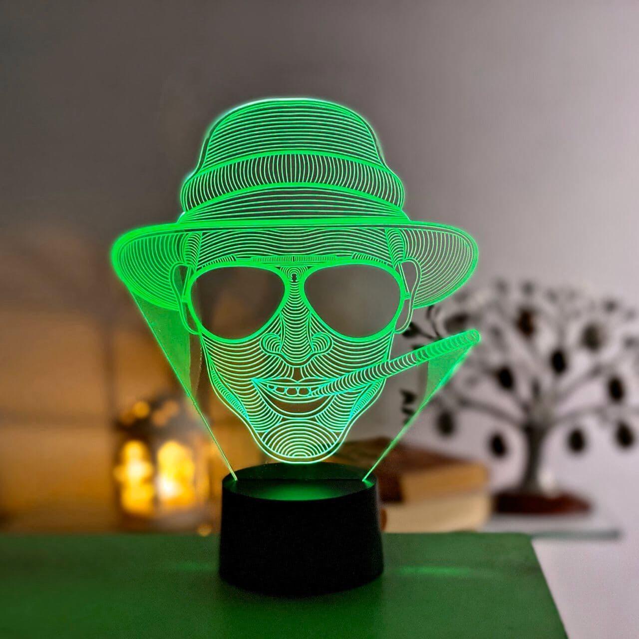 3D нічник "Джоні" (ВОЛІЧНЕ ЗОБРАЖЕННЯ) + пульт ДК + мережевий адаптер + батарейки (3ААА) 3DTOYSLAMP, фото 1