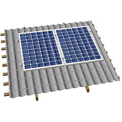Система кріплення сонячних батарей на скатний дах (на 2 панелі)