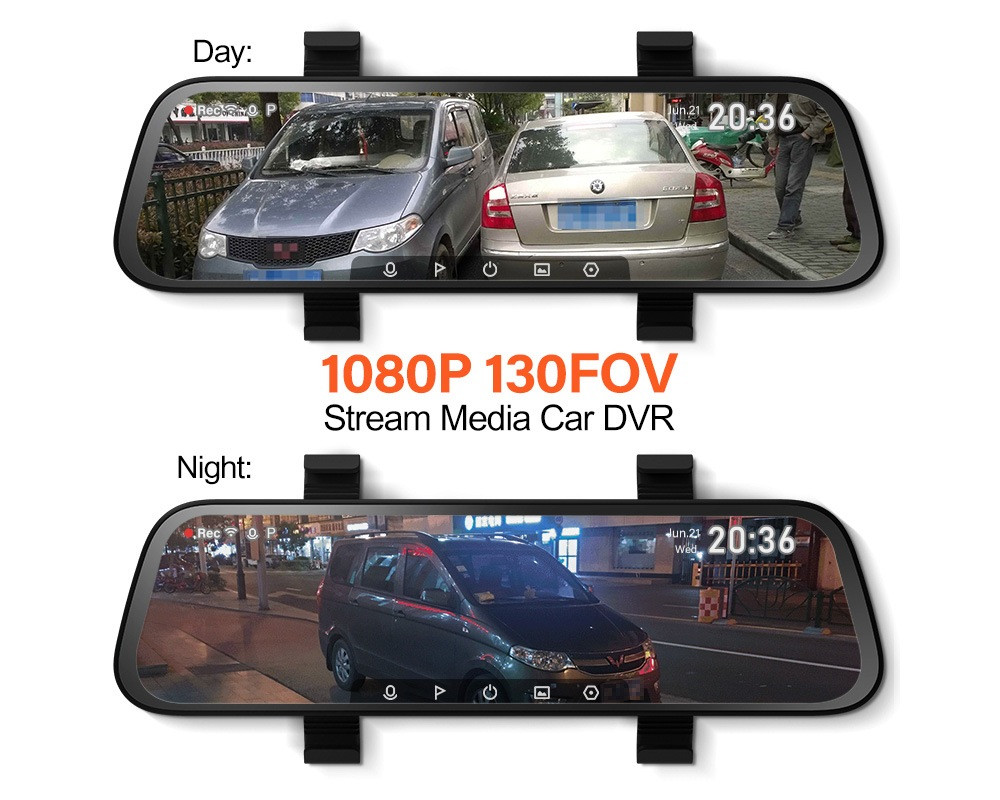 Автомобильные видеорегистраторы Xiaomi 70Mai Rearview Dash Cam Wide + Камера заднего вида microSD