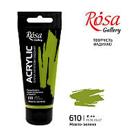 Фарба акрилова, Жовто-зелена, 60мл, ROSA Gallery