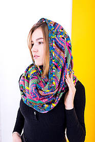 Жіночий шарф снуд стильний красивий в ромбоподібну абстракцію TOURMALINE 190x67 см