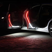 Подсветка двери автомобиля силиконовая лента Красный+Белый 2шт.