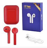 Бездротові навушники i31 TWS Bluetooth 5.0 з кейсом Red, фото 3