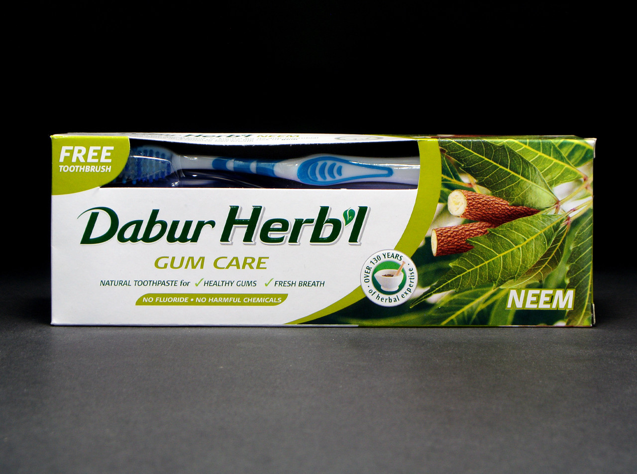 Зубна паста без фтору Dabur Herb'l Neem (Дабур Нім). Велика пачка 150 грам +щітка у ПОДАРУНОК!