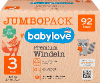 Подгузники премиум - класса Babylove Windeln Premium Midi "3", 4-9 кг, 92 шт