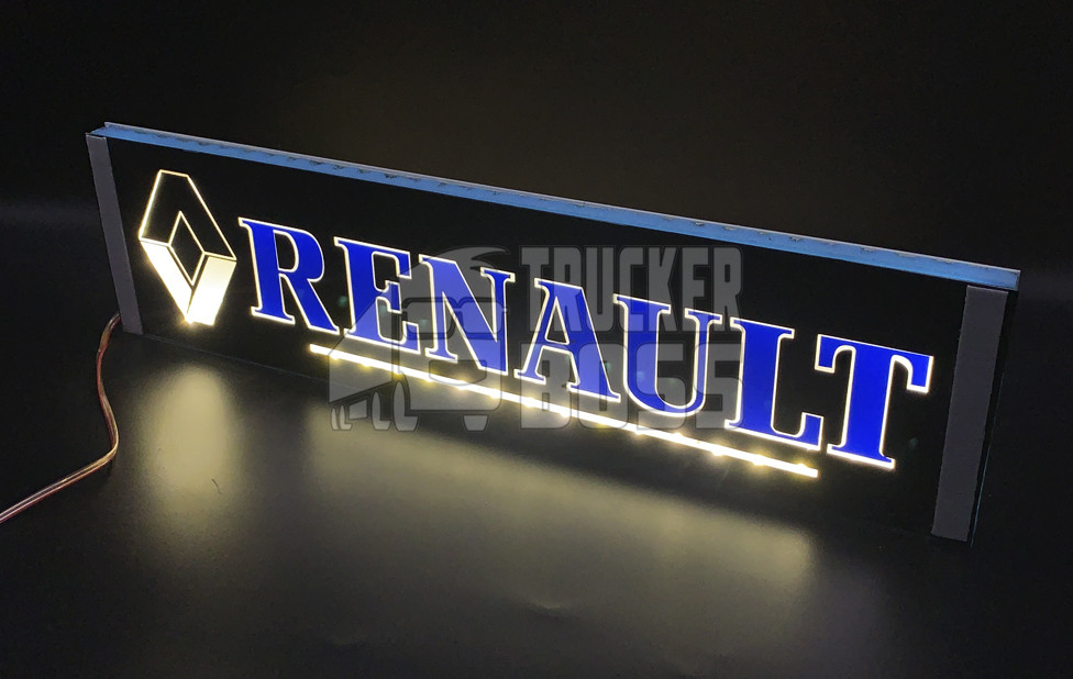Світлодіодна табличка на лобове скло RENAULT 40x10 см 24v Синя