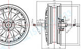 Мотор колесо QSMOTOR 60/96V 1500W 12" для електроскутера під дискове гальмо, фото 3