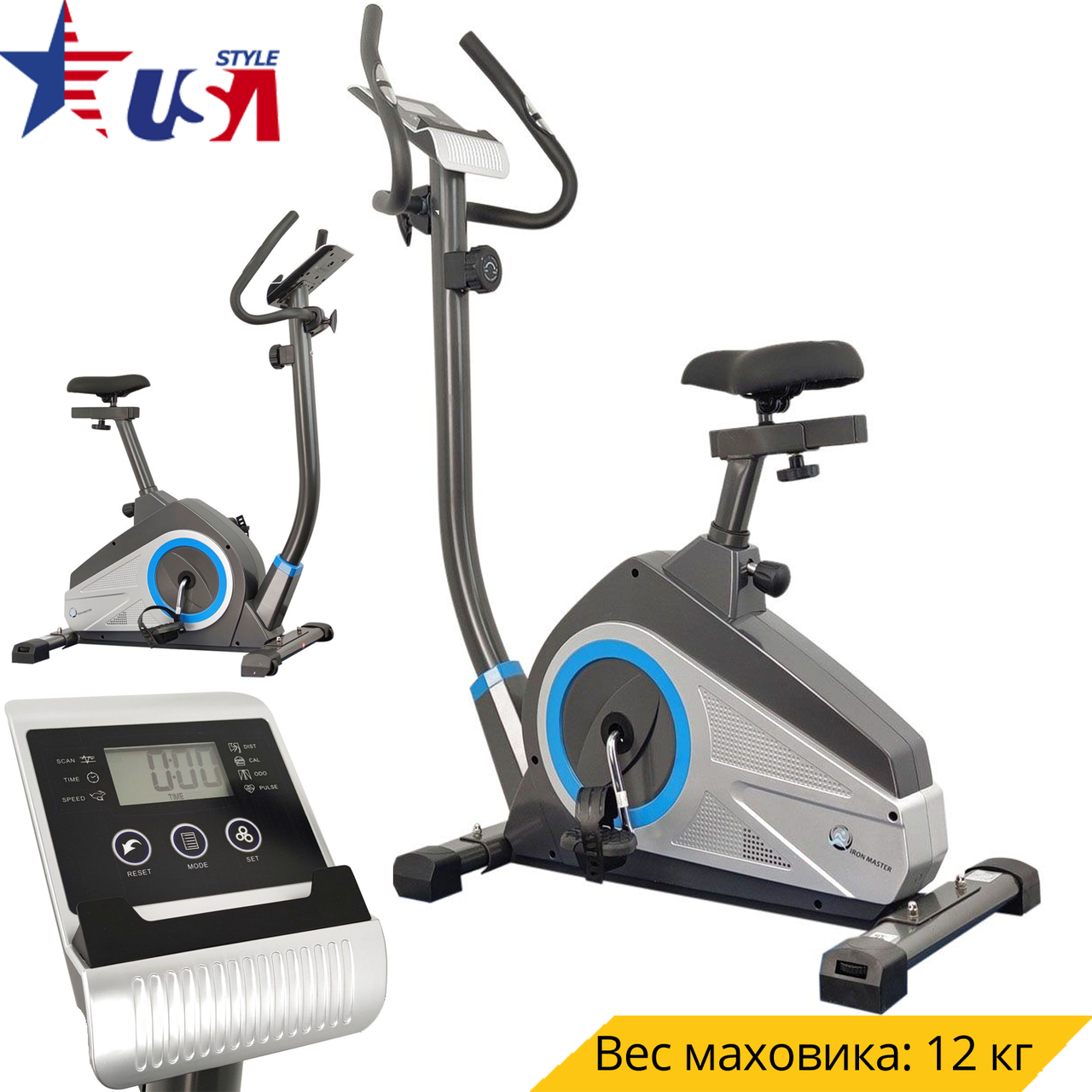 Велотренажер магнітний USA Style IRON MASTER 335B Для дому. Вага до 110 кг