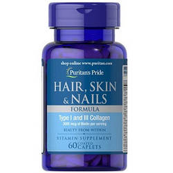 Вітаміни волосся, шкіра і нігті Puritan's Pride Hair, Skin & Nails Formula (60 капсул.)