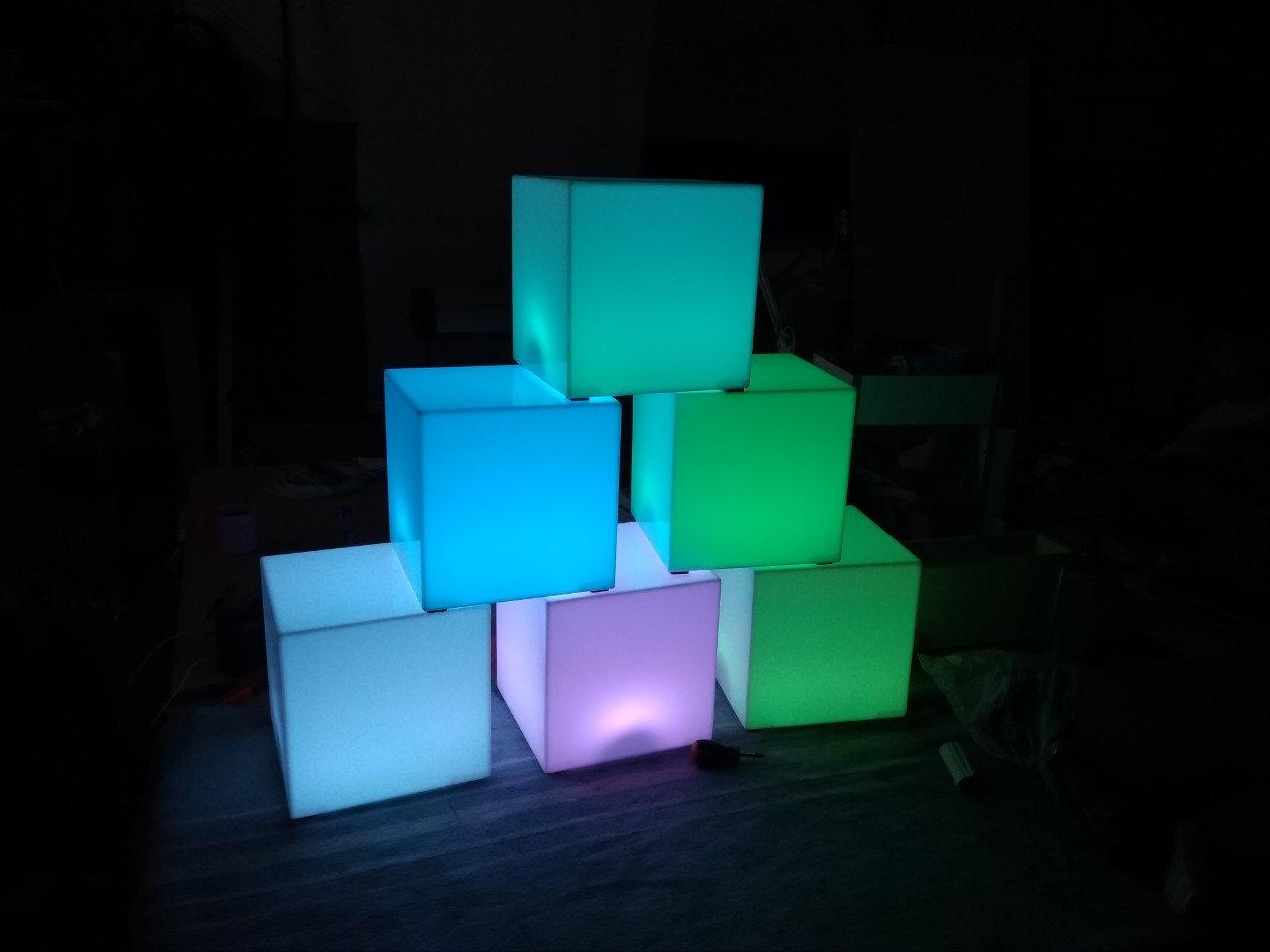 LED Світильник Куб декоративний 20x20 см16 кольорів + режими сенсорна кімната TIA-SPORT