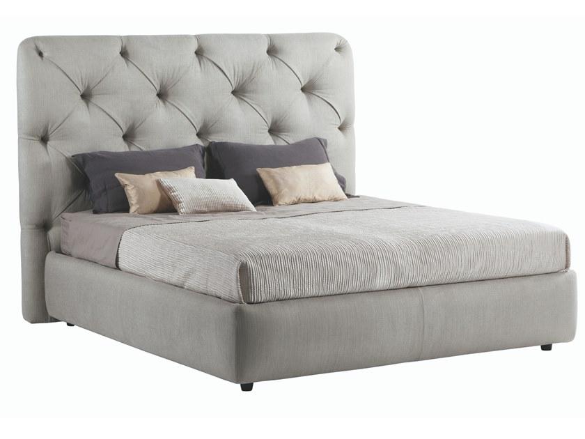 Ліжко двоспальне з м'яким узголів'ям MeBelle FRAU 180 х 200 см з каретною стяжкою, світло-сірий велюр