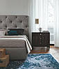 Ліжко двоспальне з м'яким узголів'ям MeBelle FRAU 180 х 200 см з каретною стяжкою, світло-сірий велюр, фото 3