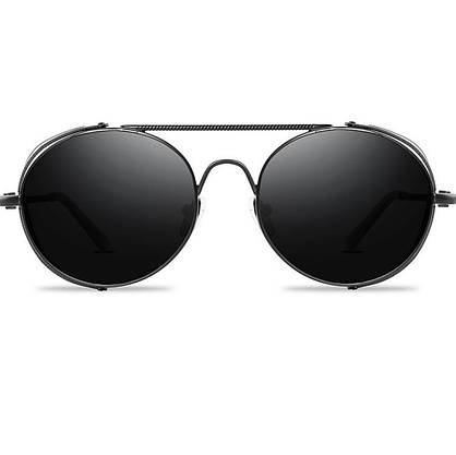 Сонцезахисні окуляри в стилі стімпанк (арт. 17306/1) з чорною оправою, фото 3