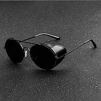 Солнцезащитные очки в стиле стимпанк (арт. 17306/1) с черной оправой