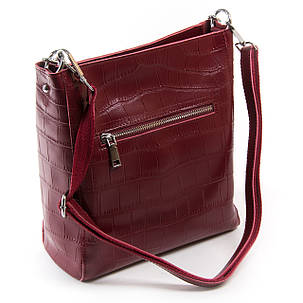 Червона класична сумка жіноча з натуральної шкіри 24*26*13см ALEX RAI (03-01 9704 wine-red), фото 2