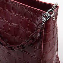 Червона класична сумка жіноча з натуральної шкіри 24*26*13см ALEX RAI (03-01 9704 wine-red), фото 3