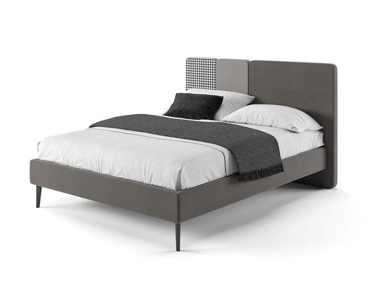 Ліжко двоспальне м'яке на ніжках MeBelle ITSY 90х190 з ламельною рамкою в комплекті, темно-сірий.
