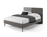 Кровать двуспальная мягкая на ножках MeBelle ITSY 90х190 с ламельной рамкой в комплекте, темный светлый серый
