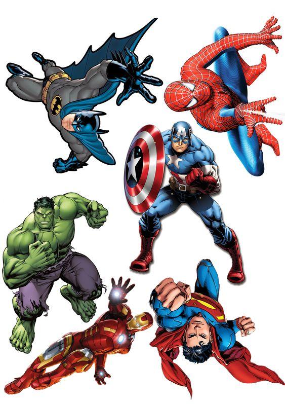 Вафельна картинка Супер герої  ⁇  Їстівні картинки Марвел  ⁇  Супер картинки різні Формат А4