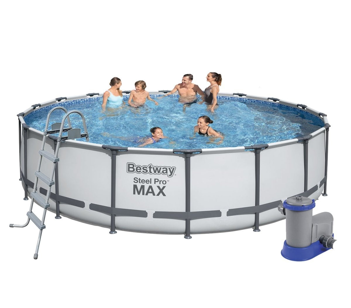 Каркасний басейн, 549x122 см (картріджний фільтр-насос 5 678 л/год, сходи, тент), фото 1