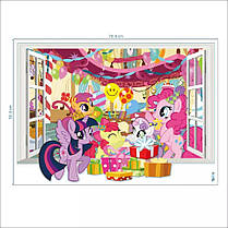 Вінілові наклейки в дитячу MY LITTLE PONY "мій маленький поні" (лист 50*70см) поняшки, фото 2