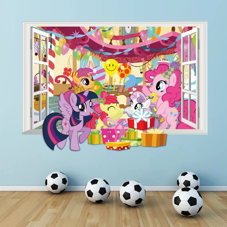 Вінілові наклейки в дитячу MY LITTLE PONY "мій маленький поні" (лист 50*70см) поняшки