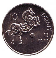 Кінь. Монета 10 толарів. 2004,02 рік, Словенія. (БЕ)