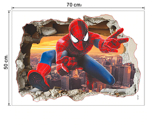 Дитячі наклейки на стіну, двері, шафа, вікна "Людина-павук Spider-Man" (лист 50*70см), фото 2
