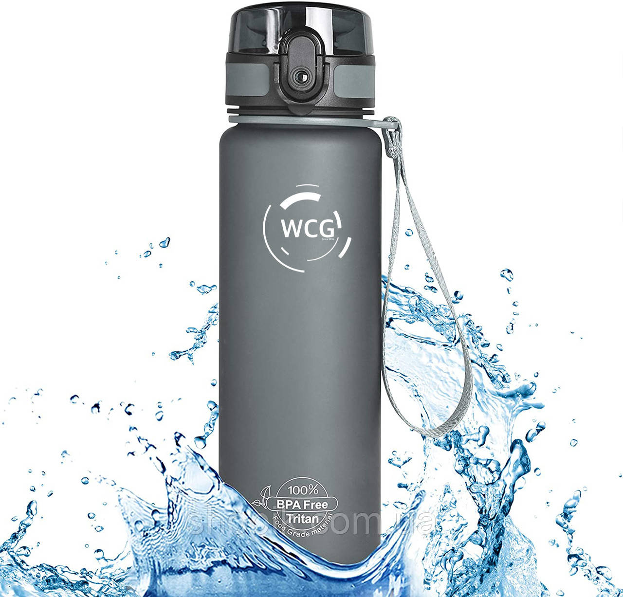 Пляшка для води WCG Grey 1 л SHOPIK