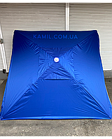 Зонт торговий квадратний 2х2м з клапаном, з напиленням, синій колір
