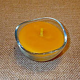 Наливна воскова скляна чайна свічка 60г; натуральний бджолиний віск, фото 3