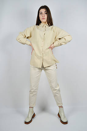 Сорочка льон LK Brand 254 XS Бежевий, фото 1