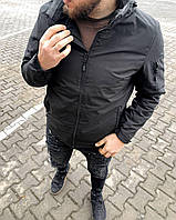 Мужская стильная стёганная курточка демисезонная чёрная / Турция