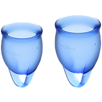 Менструальная чаша набор 2 шт Feel Confident цвет: синий Satisfyer (Германия)