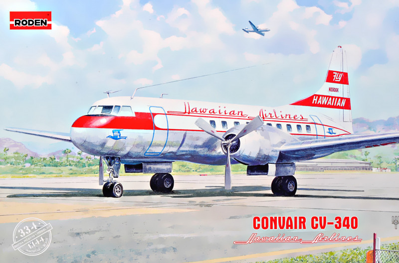 Пластикова модель 1/144 Roden 334 американський пасажирський авіалайнер Convair CV-340