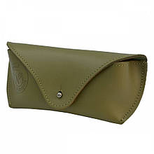 Футляр для окулярів універсальний з натуральної шкіри закривається на кобурною кнопку