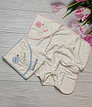 Дитяче полотенечко з капюшоном 90*90 см (Туреччина) / дитяче полотенечко куточок, фото 4