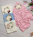 Дитячий рушничок з капюшоном 85*85 см Туреччина дитячий рушник куточок, фото 6