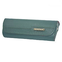 Футляр для окулярів вузьких форм з тканинною підкладкою з натуральної шкіри закривається на магніт