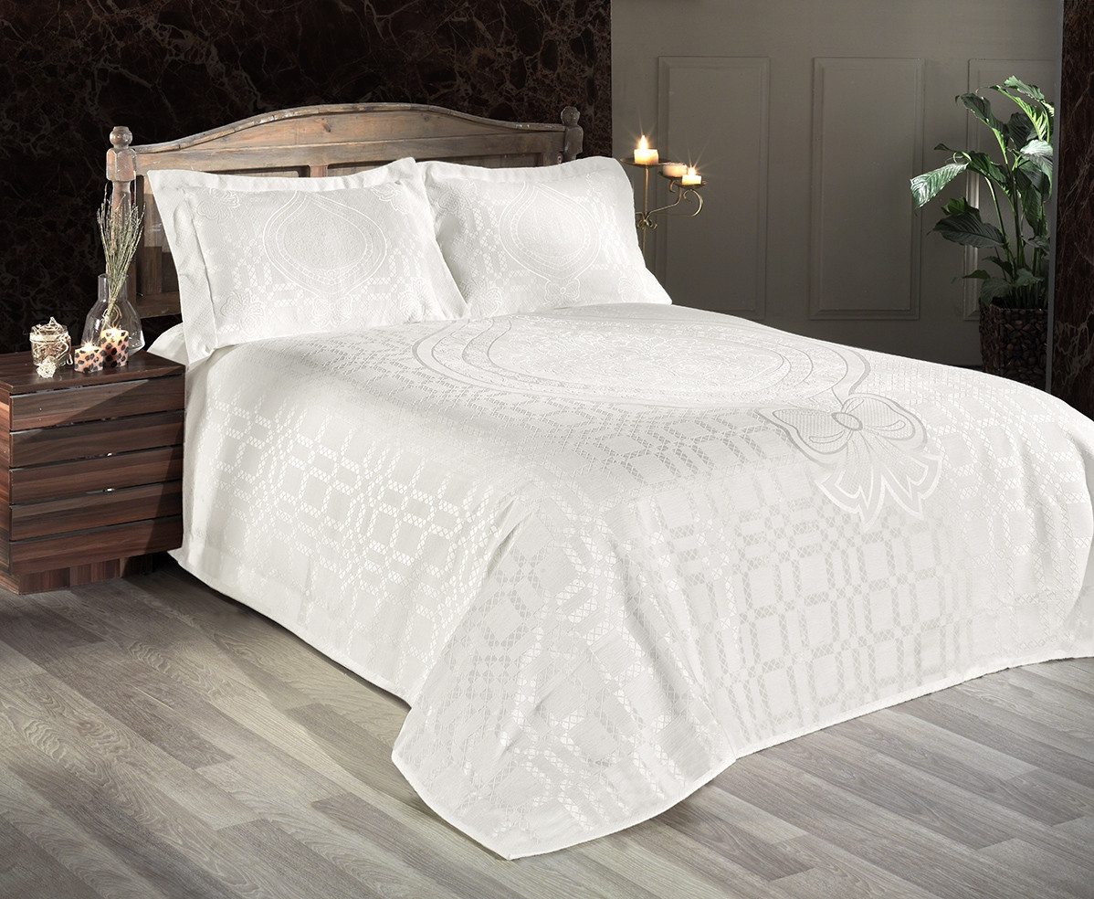 Жаккардное покривало First Choice Romas Krem