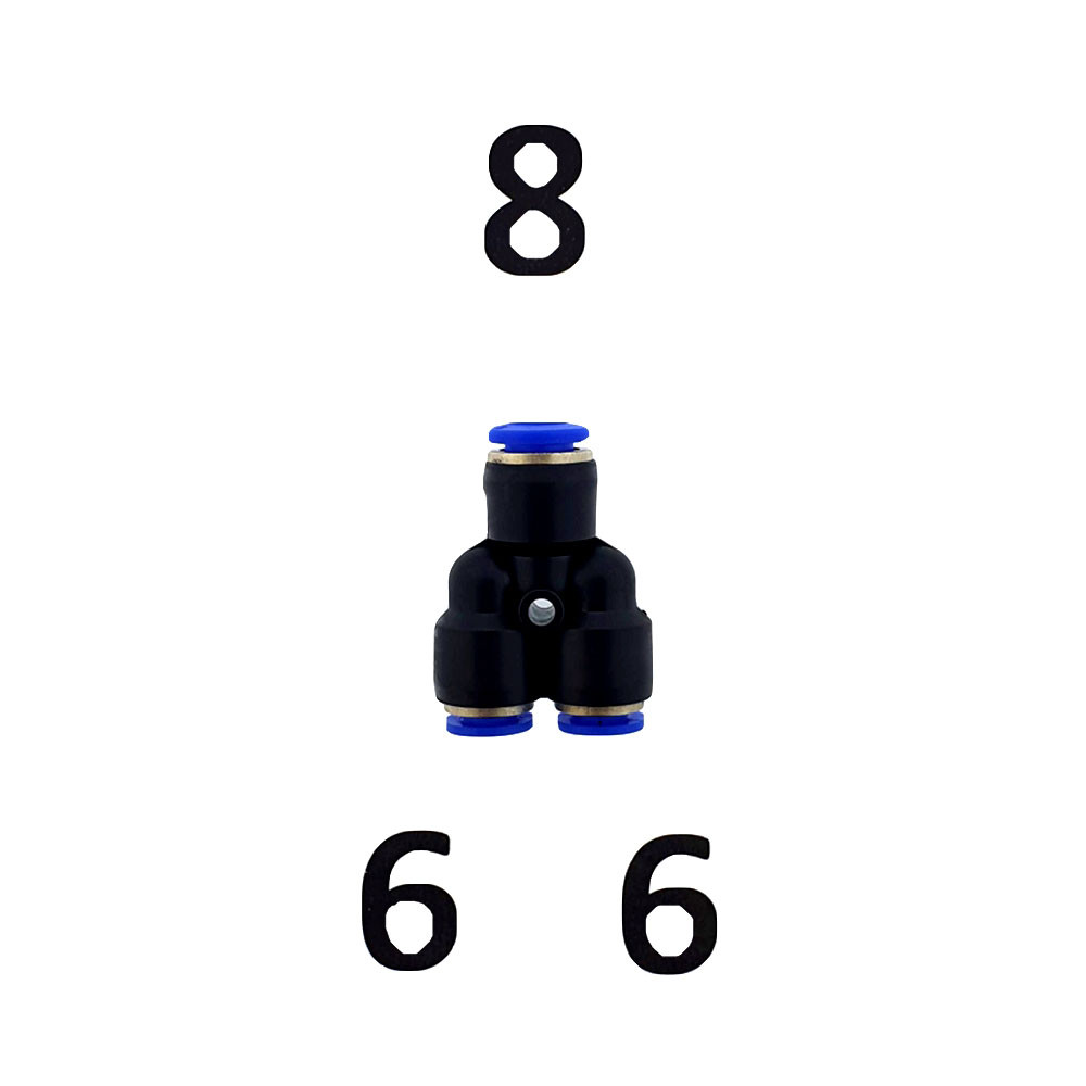 Трійник перехідний пуш фітінг Y 6-8-6 мм., фото 1