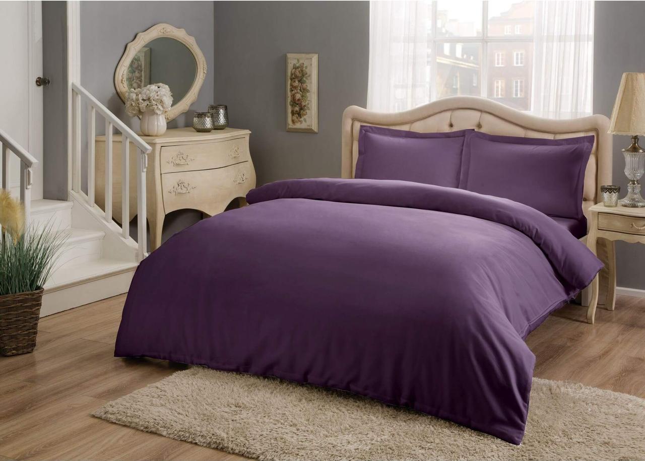 Постільна Білизна TAC Basic Purple Сатин, фото 1